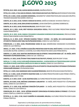 ILGOVO 2025: PROGRAM PRIREDITEV